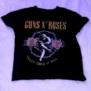 Guns and roses, black, tee shirt